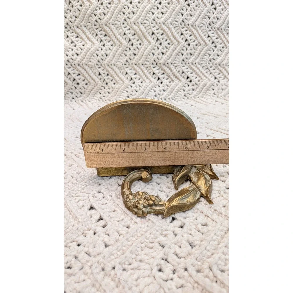Vintage Gold Botanical Wall Corbel Shelves Pair Hollywood Regency Floral Leaf 7
